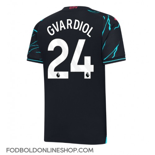 Manchester City Josko Gvardiol #24 Tredjetrøje 2023-24 Kortærmet